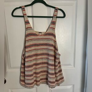 FREE PEOPLE Women's Multi Color Cotton Blend Knit Relaxed Top Size S/P